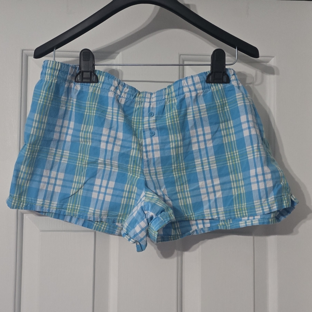 Blue Plaid Shorts